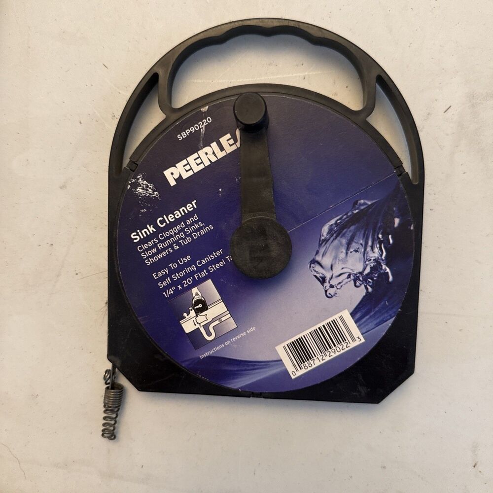 Cobra 20ft Long Sink Drain Clog Cleaner Flat Steel Tape Model #SBP90220 Peerless